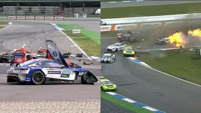 Пожар и вырванный двигатель: видео жуткой аварии на гонке DTM – среди пострадавших Шумахер