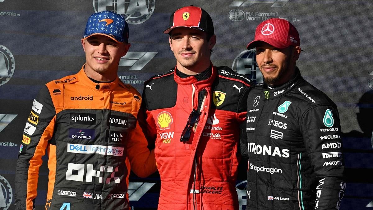 Норрис, Леклер и Хэмилтон / Фото Formula 1 на своей странице
