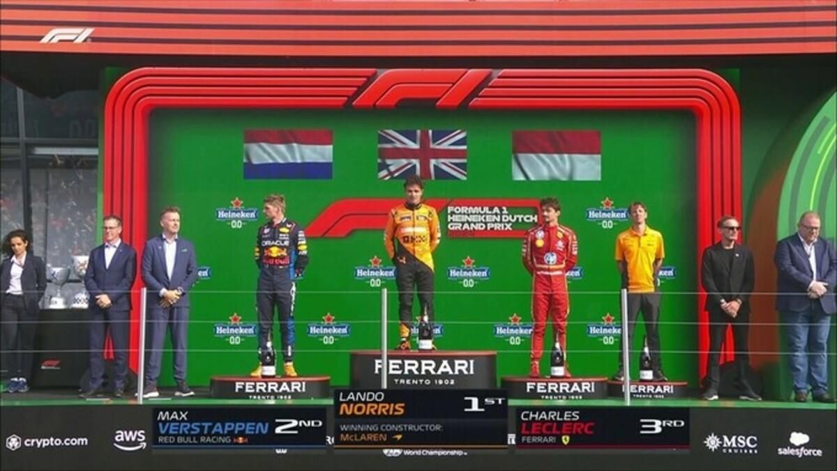 Подиум Гран-при Нидерландов / фото: /x.com/f1 Подиум Гран-при Нидерландов / фото: /x.com/f1